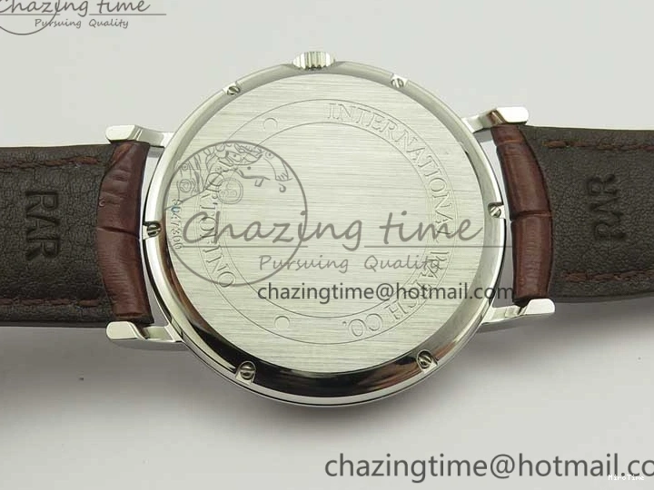 MIROTIME 0305 Portofino Automatic SS TWF 1:1 Best Edition Silver Dial Gold Markers on Brown Leather Strap A Bright 7203